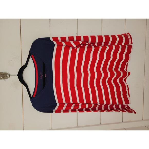 Van Huesen large red white & blue stripe tee shirt - Picture 1 of 4